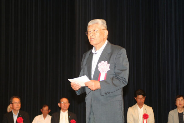 受賞者代表謝辞：朝比奈紀行氏（高原町老人クラブ連合会）